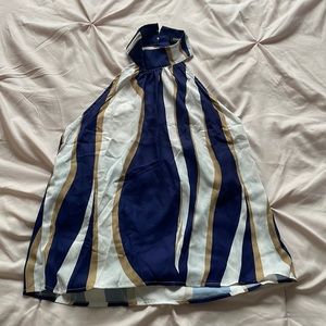 Chic Me striped mock neck halter top - size XL